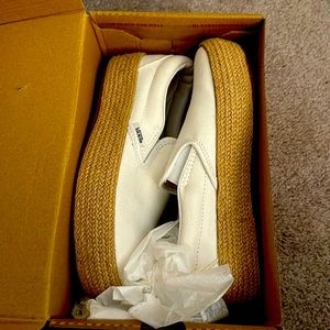 Slip on Platform, linen True White